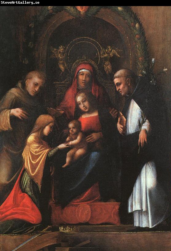 CORNELISZ VAN OOSTSANEN, Jacob The Mystic Marriage of St. Catherine dfg